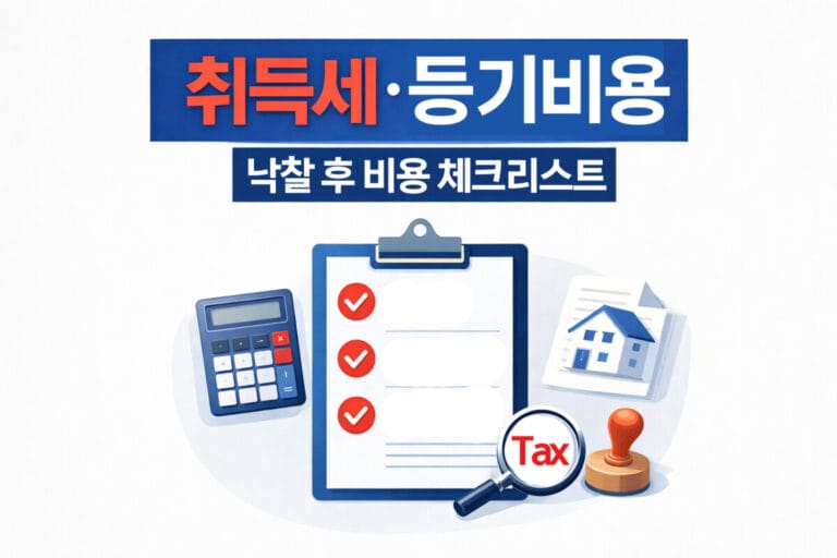 경매 낙찰 후 취득세와 등기비용 핵심 항목을 체크하는 체크리스트형 썸네일