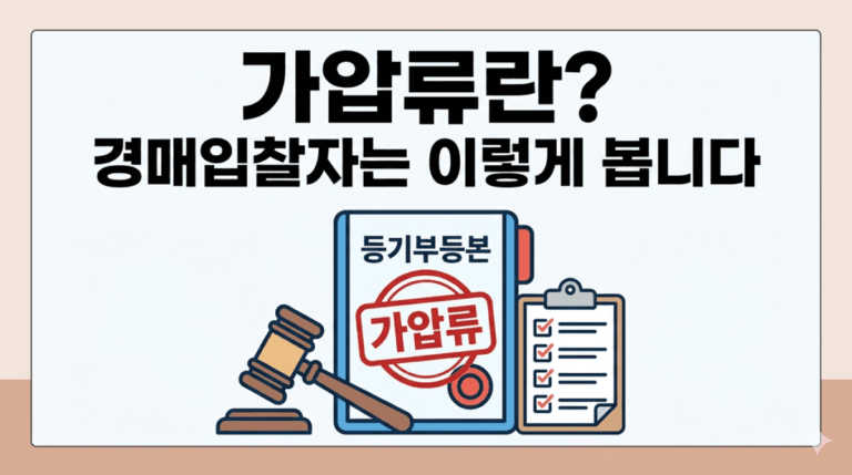 가압류, 경매입찰자는 이렇게봅니다 일러스트