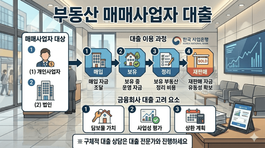부동산 매매사업자 대출 과정을 정리한 다이어그램