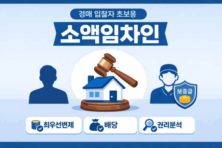 경매 입찰 초보자를 위한 소액임차인 설명 인포그래픽