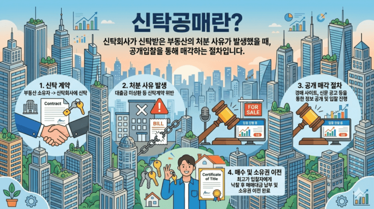 신탁공매란 무엇인지 설명하는 대표 일러스트