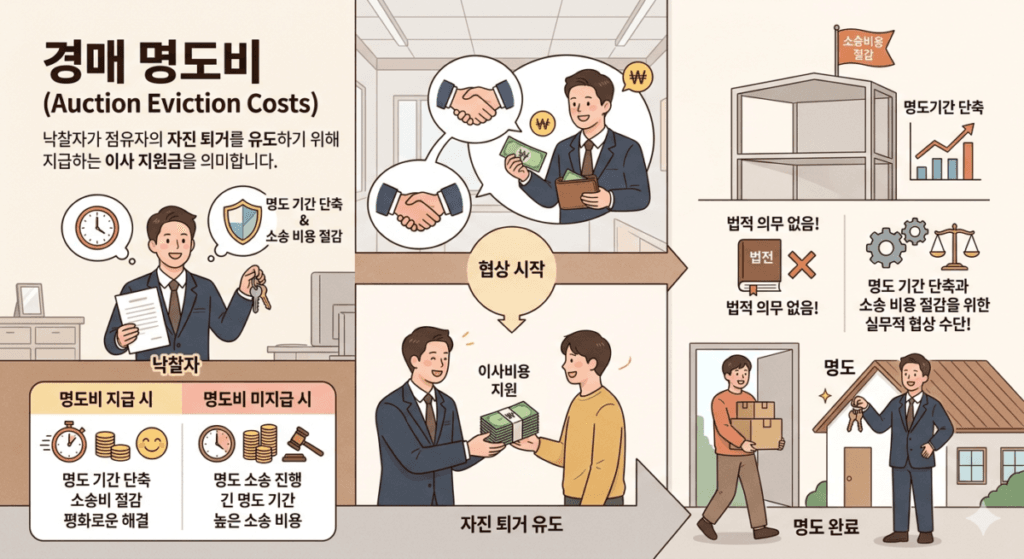 경매 명도비 협의 절차 일러스트