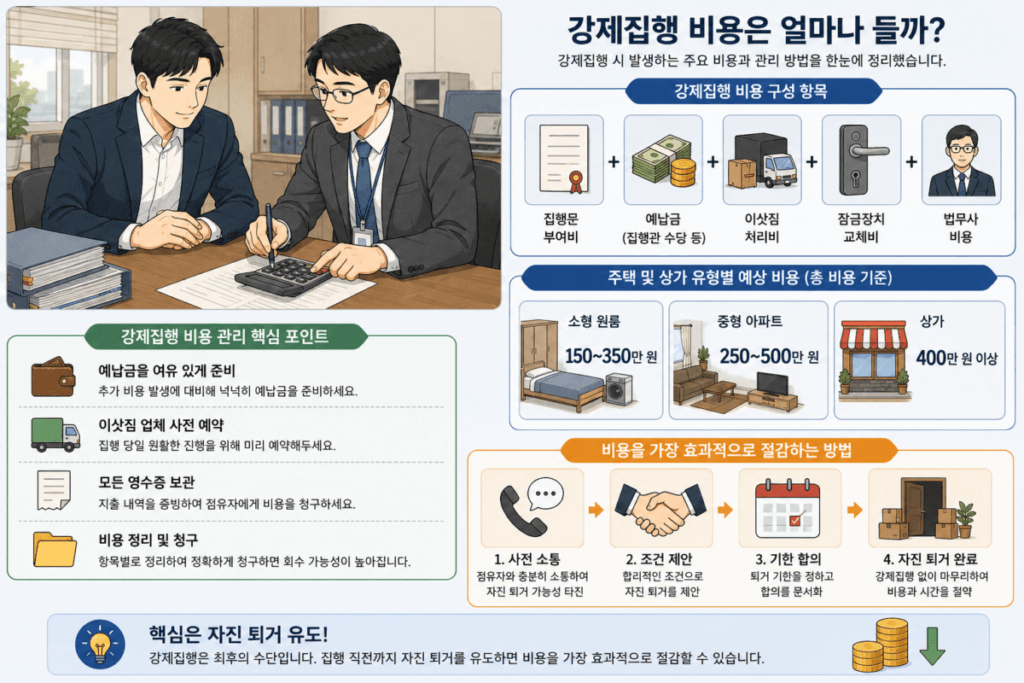 강제집행 비용 인포그래픽