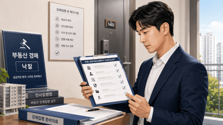 강제집행 절차 체크리스트를 확인하는 낙찰자