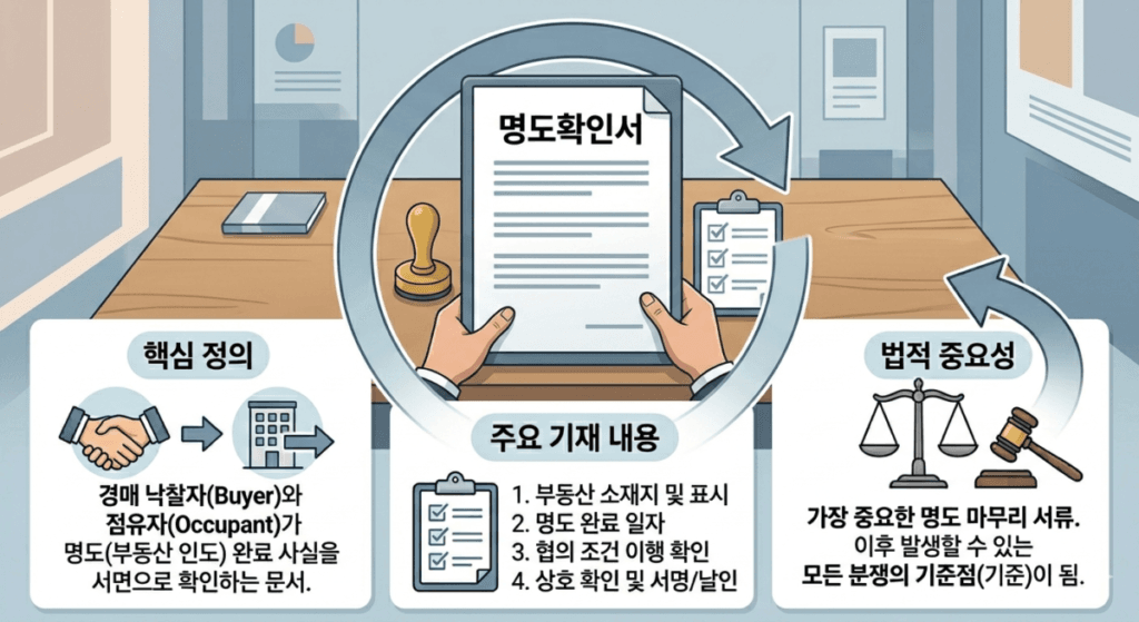 명도확인서 중요성과 핵심 작성내용 인포그래픽